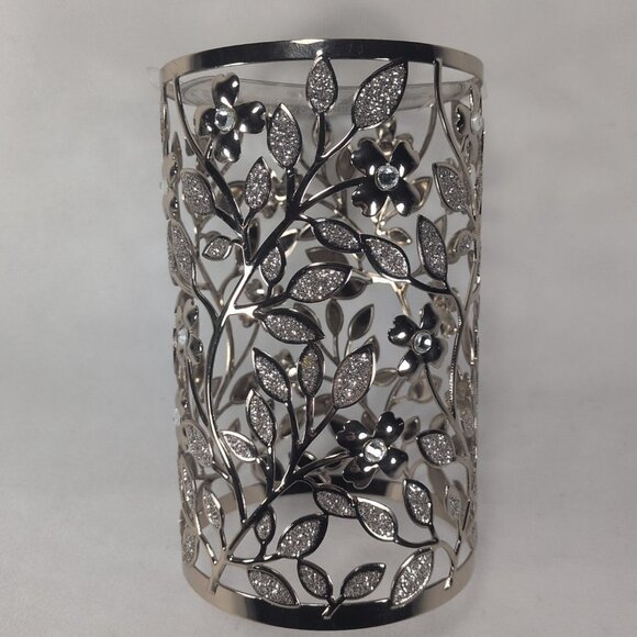 White Barn NEW Fragrance Melt Warmer Wrap Cover Floral Vines Glitter Gold Flower - Picture 3 of 9